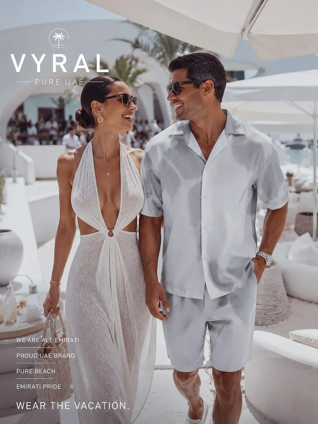 VYRAL campaign at a white Dubai beach club